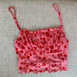 Small pink and red heart tank top